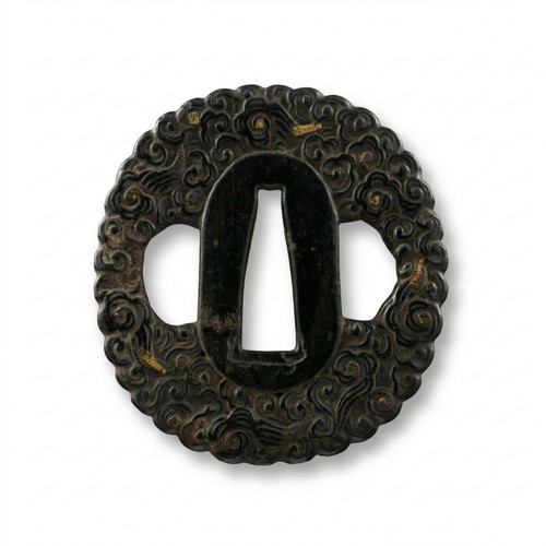 Tsuba mit wolkenmotiv - tsuba,