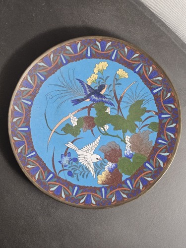 Cloisonné teller vögel - cloisonné-teller,