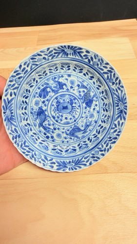 Blau weiß kleiner teller - weiß,