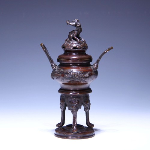 Japanese bronze incense burner - incense,